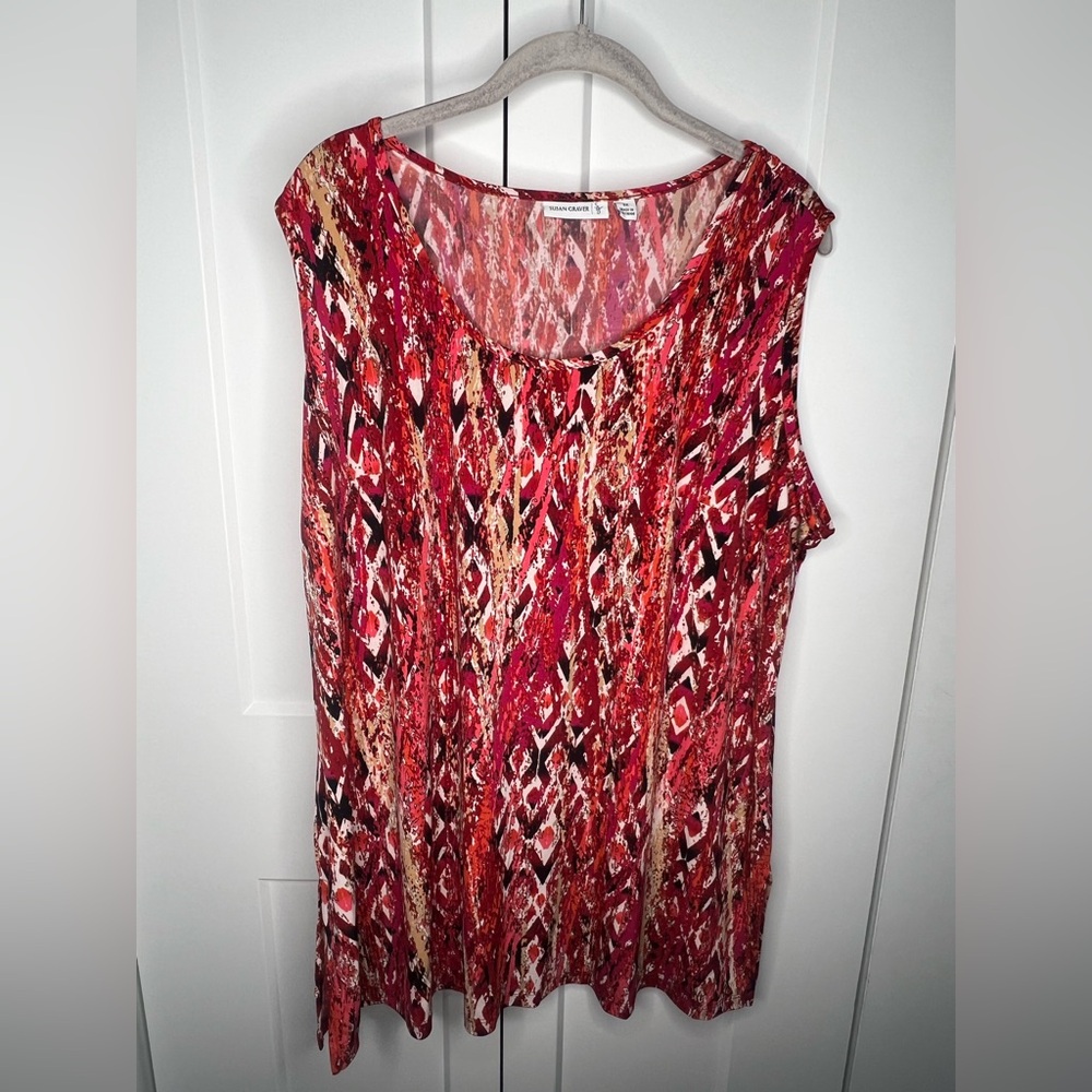 🚫SOLD🚫Susan Graver NWOT Liquid Knit Sleeveless Blouse Women's Plus Size 2X
